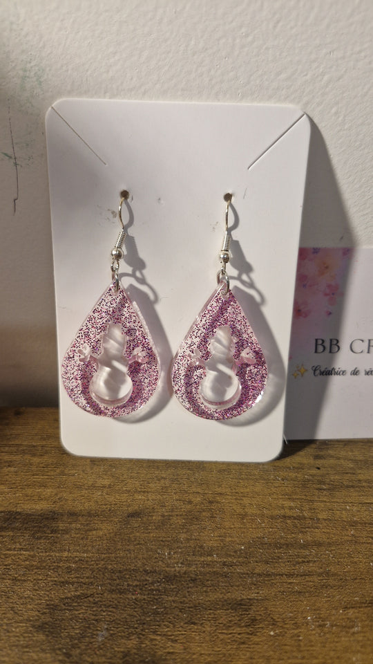 Boucle d'oreille bonhomme de neige