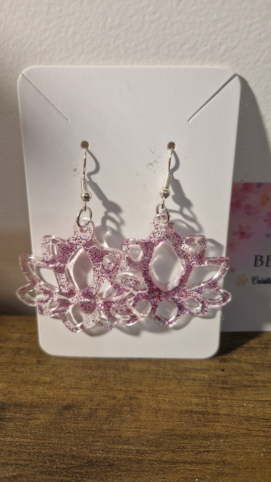 Boucle d'oreille fleur lotus