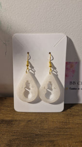 Boucle d'oreille bonhomme de neige