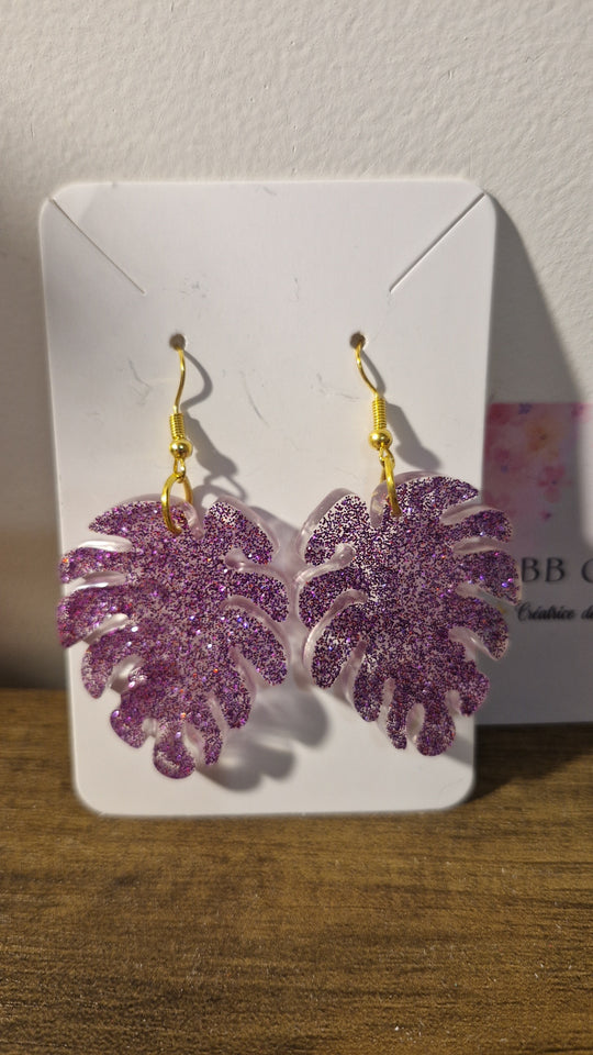 Boucle d'oreille feuille
